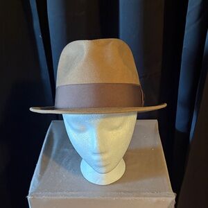 Classic Men's Brown Fedora Hat with Ribbon Band